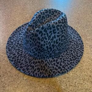 Gray Leopard Fedora‎ Hat